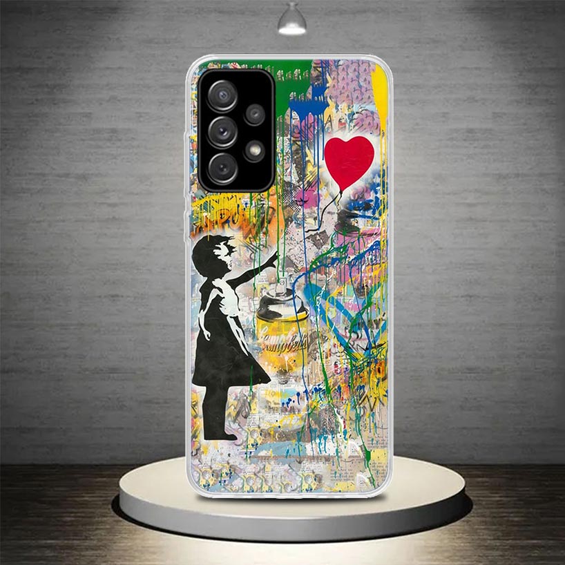 Banksy Graffiti Art Phone Case Fundas für Samsung Galaxy A51 A50S A71 A70 A41 A40 A31 A30S A21S A20E A11 A10S A01 A6 A7 A8 A9 +