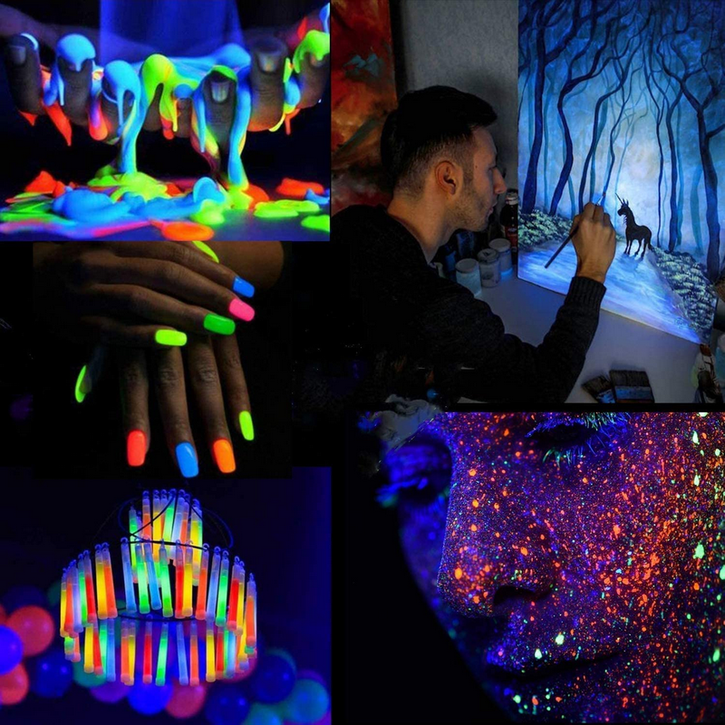 gloeien in het donkere pigmentpoeder Epoxy hars Lumineuze pigmenten UV -lamp voor hars ambachten slijm nagel kunst acrylverf -diy