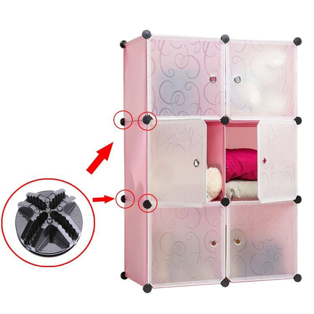 Black Cube DIY Armoire de boucle modulaire Organisateur Organisateur Plastique Armoire de plastique Vêtements de rangement Armoire de rangement Connecteur # P1