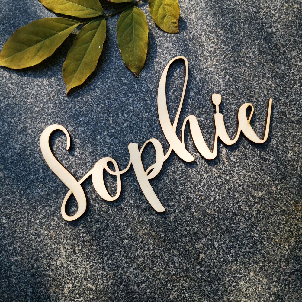 Personalized Baby Shower Wood Name sign ,Family Script Nursery Wall Decor,Custom Children Name sign Wall Decor Wooden Letter (4)