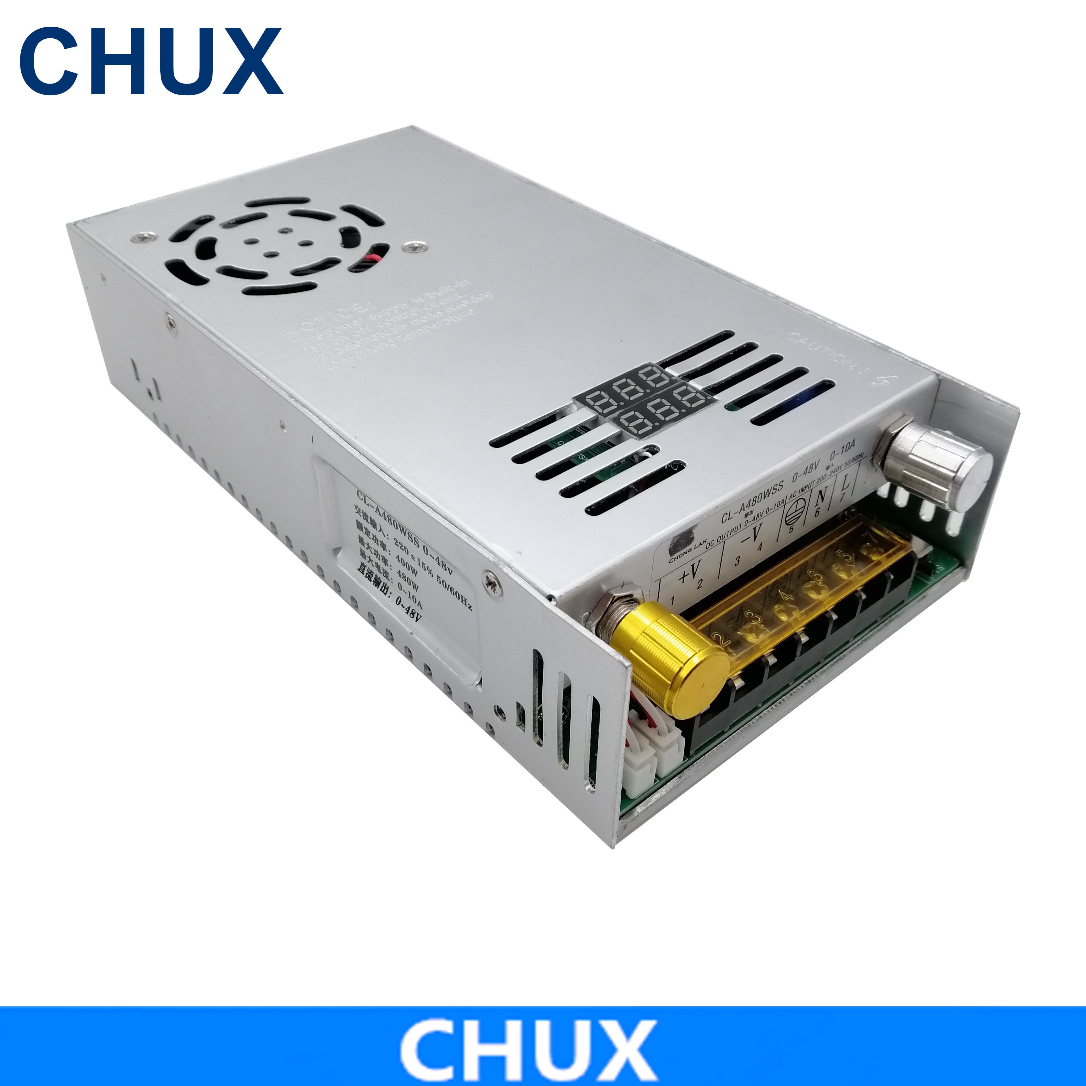 CHUX 480W Alimentation de commutation réglable avec alimentation numérique Alimentation pour LED DC 0-15V 24V 27V 26V 36V 48V 80V 60V