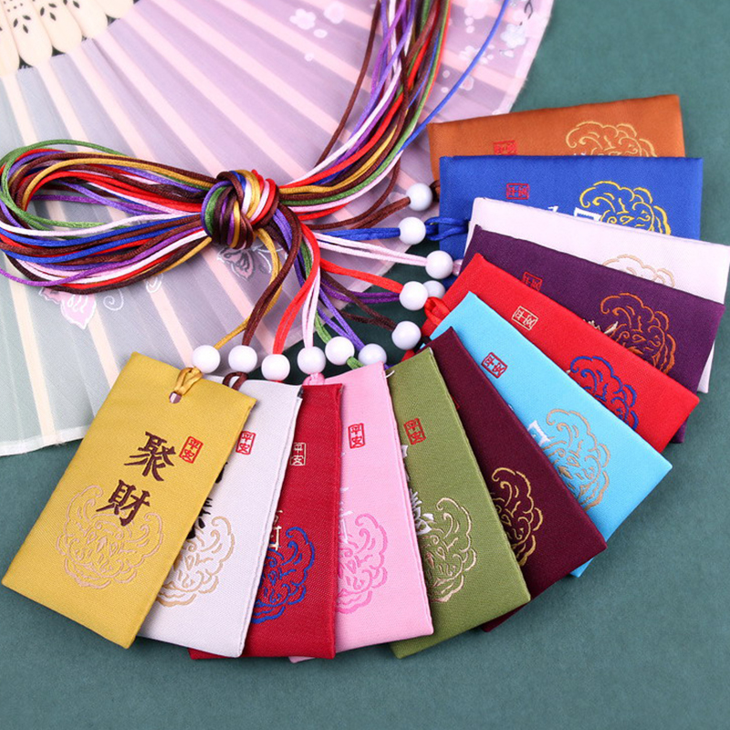 1st japansk bön omamori be förmögenhet hälsa rikedom väska vakt talisman hänge