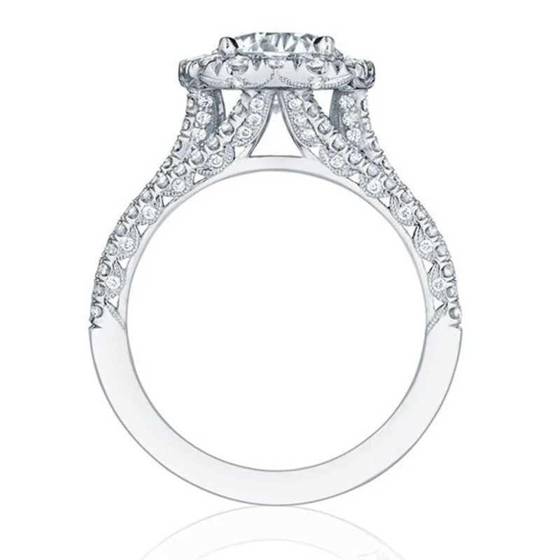 Bandringen super luxe en elegant alle sieraden dames verlovingsring met hoogwaardige sprankelende zirconia modieus geometrisch ontwerp J240410