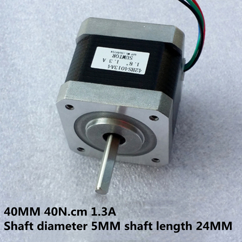 NEMA17 Moteur à pas de pas de fil à deux phases à quatre degrés 1,8 degrés 40 mm 40N.CM 1,3A Arbre simple et double pour imprimante 3D