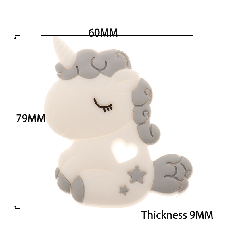 QHBC Silicone Unicorn bébé Teether Animal BPA Free Rodent Nouveau CHAWable D dentition Pacificateur Accessoires Pendre