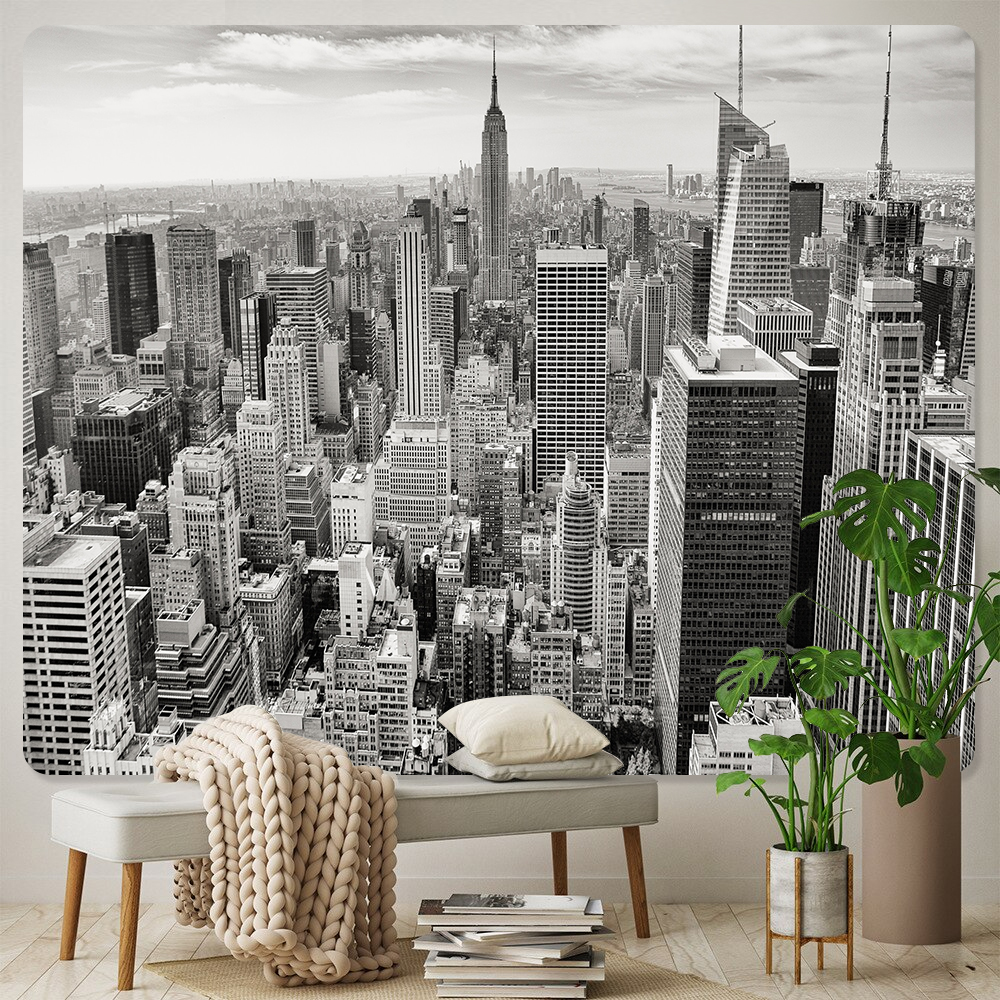 Prosperous City New York Background Cloth Home Art Tapestry Bohemian Decorative Tapestry Hippie Large Size Sheet Sofa Blanket