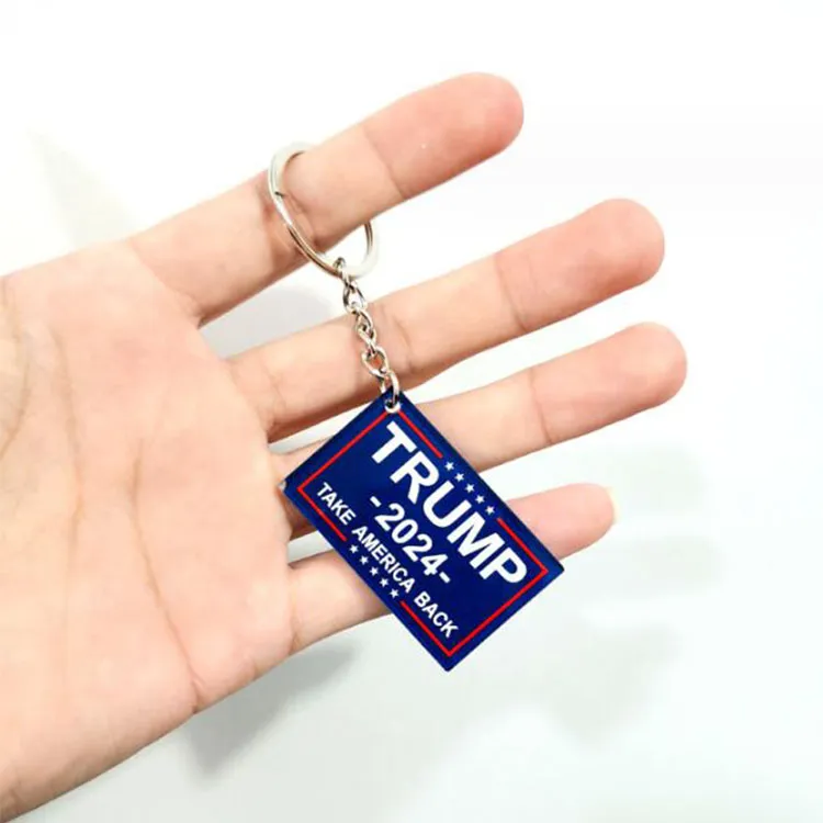 2024 US Election Keychain Pendant Home Decor TRUMP Campaign Slogan Plastic Keychain