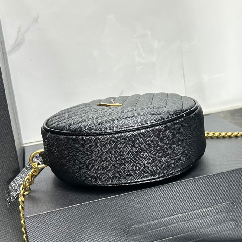 Designväska män och kvinnor crossbody väska axel väska mini runda väska kaviar läder handväska mode kvalitet kamera väska söt kedja blixtlås väska resväska