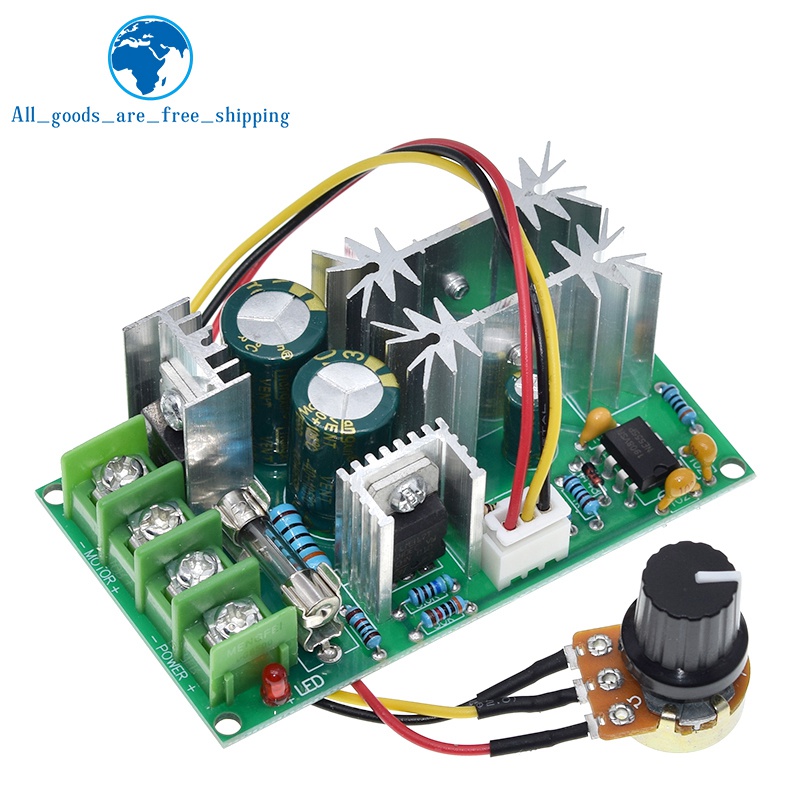 TZT DC 10-60V Regulador de control de velocidad del motor PWM Controlador de velocidad del motor 20A Regulador de corriente Módulo de accionamiento de alta potencia