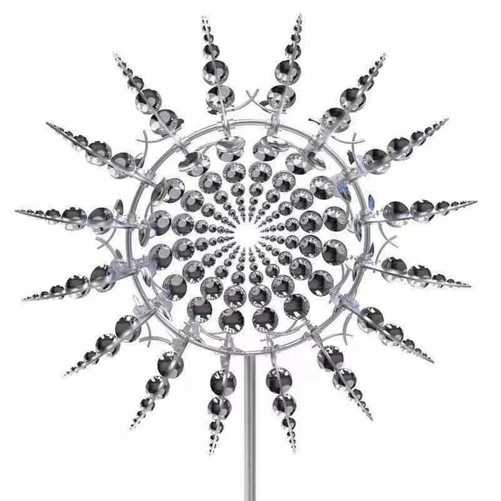 Magical Metal Windmill Garden Decor Unique Solar Wind Spinner Kinetic Metal Wind Spinners Outdoor Lawn Decorative Stakes Yard