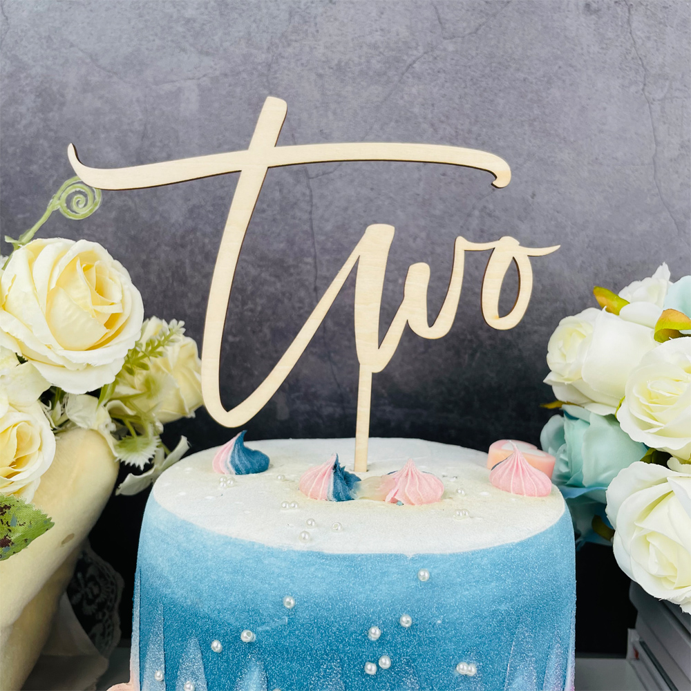 Two Cake Topper 2nd First Birthday Fête de deux ans Baby Shower Girl Boy Couples et Mariage Anniversary Decoration