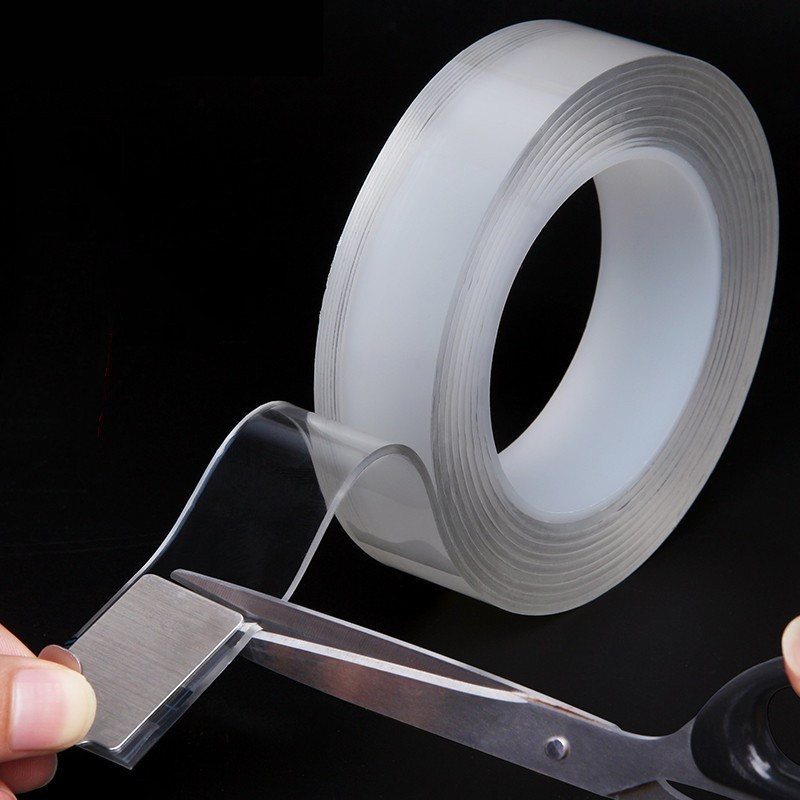 1M/2M Reusable Transparent Double-Sided Adhesive Strong sticky Tape Removable Bathroom Kitchen Home Washable Nano Tape