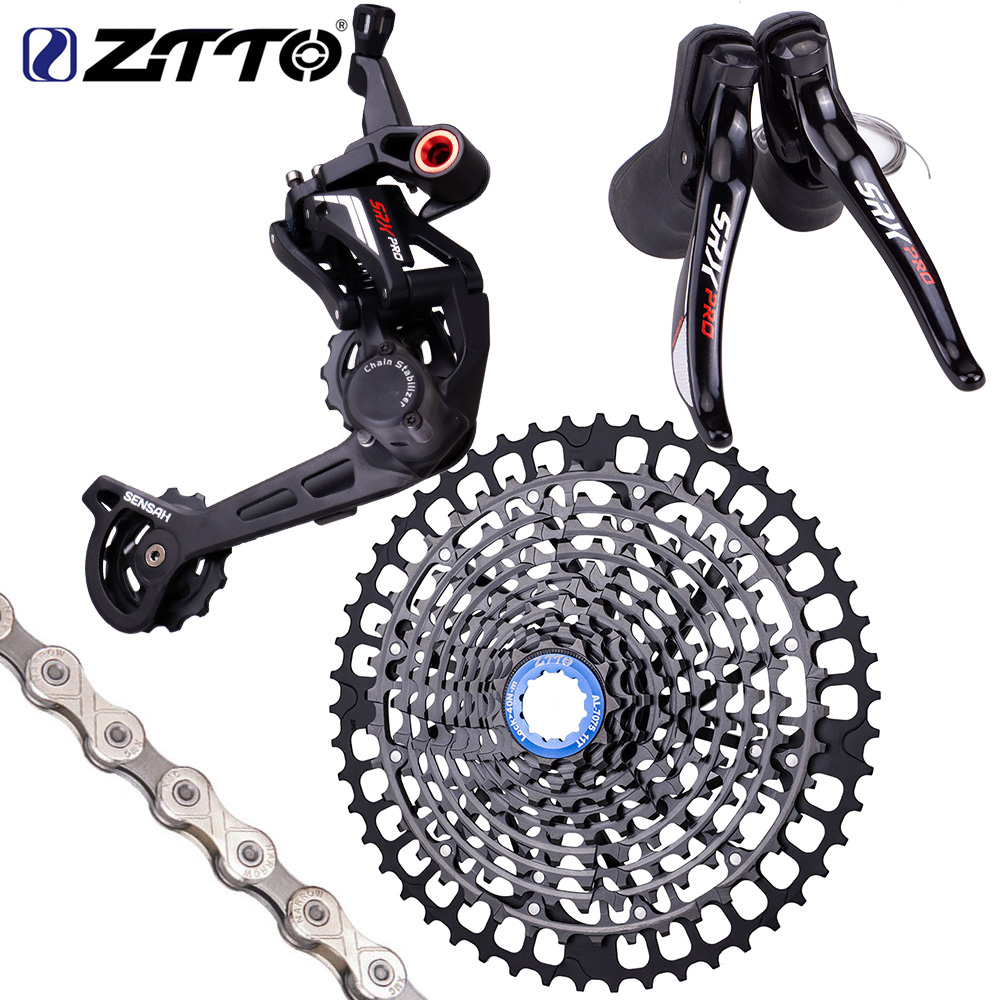 ZTTO 1x11スピード砂利バイクグループセットクラッチデレイラーフィット46T 50T 11Sカセット軽量自転車シフトブレーキロードグループセット