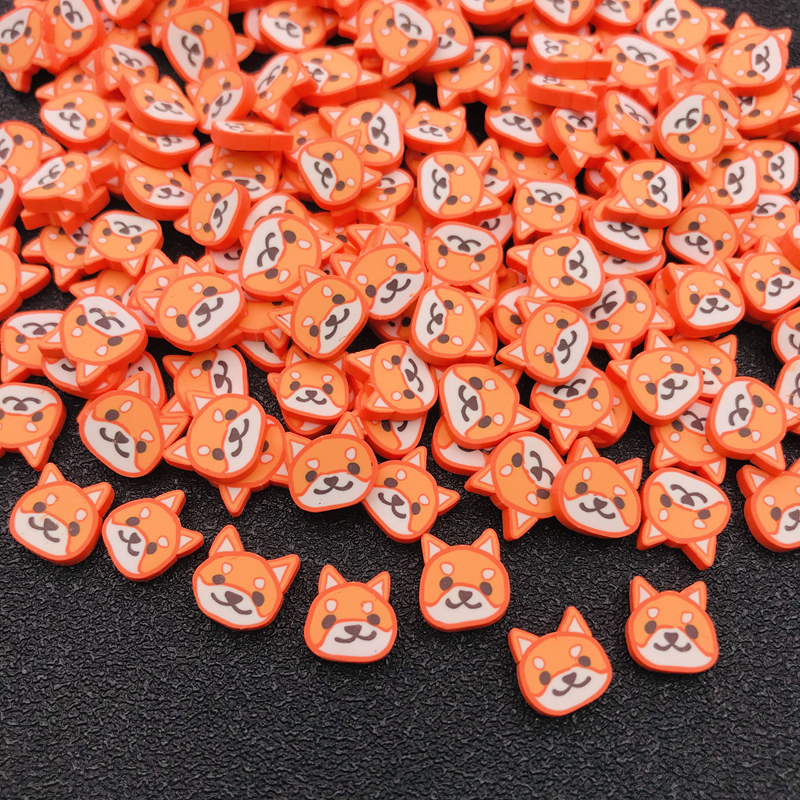 50GHOT SESILL POLYMER CLAY MINIATURE FOX DOG SPRUNKE, Söt tjejskiva för hantverk, telefon deco, diy scrapbooking