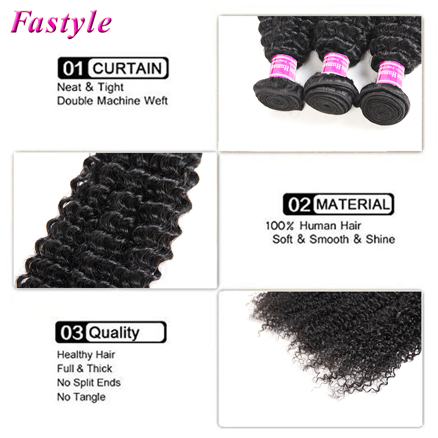 Fastyle Brasiliano Brasiliano Peli ricci di capelli umani fasci al 100% Aioni di remia bundle naturali di colore nero 3/estensioni senza odore