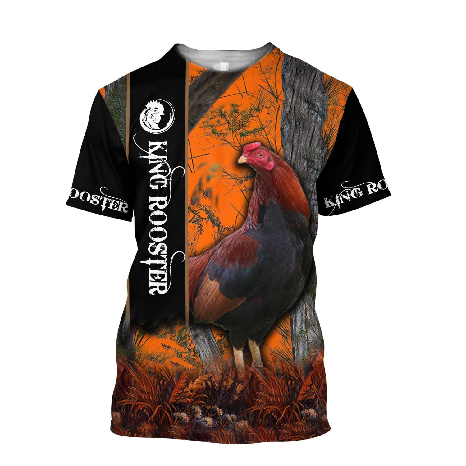 Premium White Rooster Hunting Camo 3D över hela tryckta män T Shirt Summer Style Casual Tee Shirts Unisex Street Tshirt TX-102