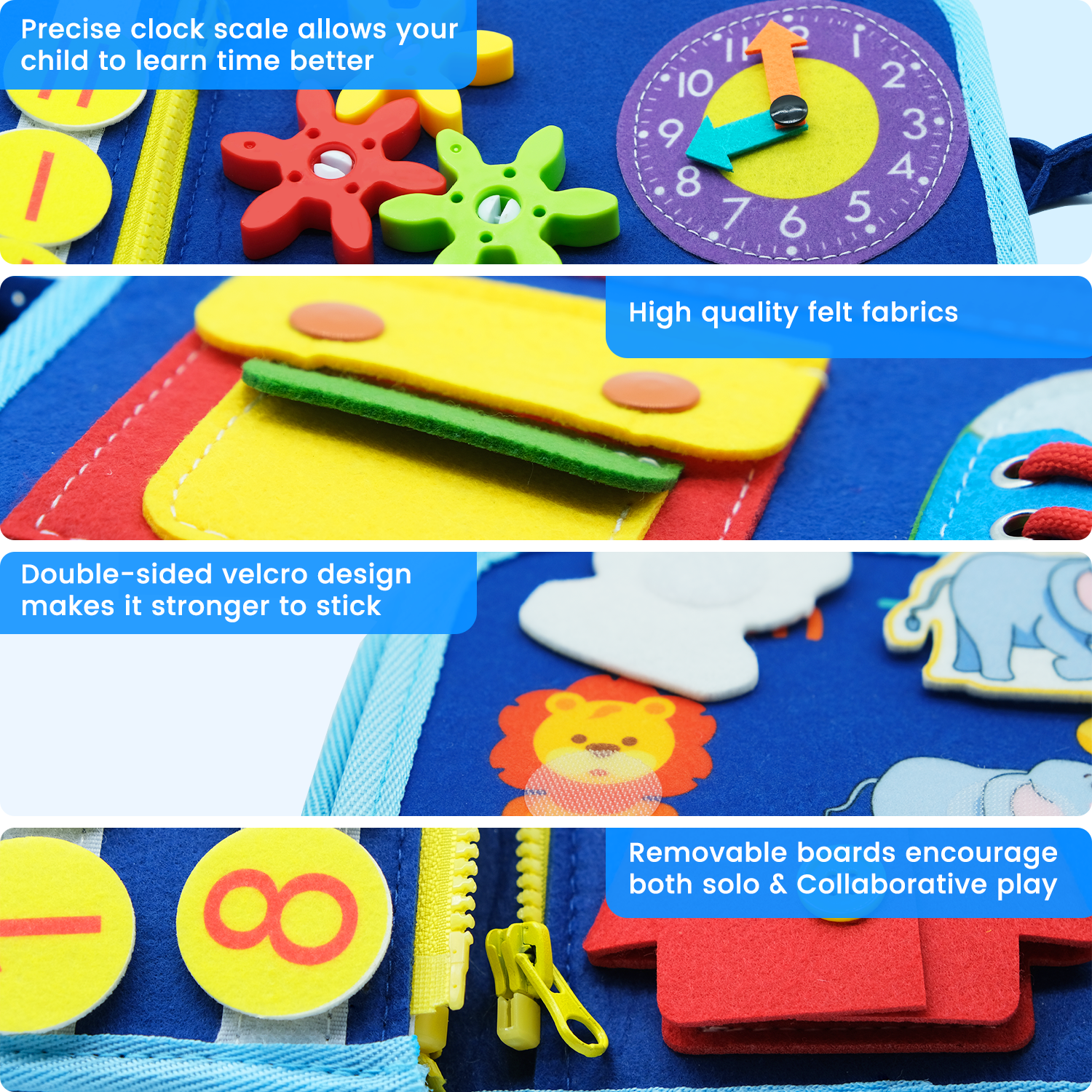 Baby Busy Busy Board Early Educational Toys Toyrs Montessori Learning Board Attività sensoriale Impara abilità di base