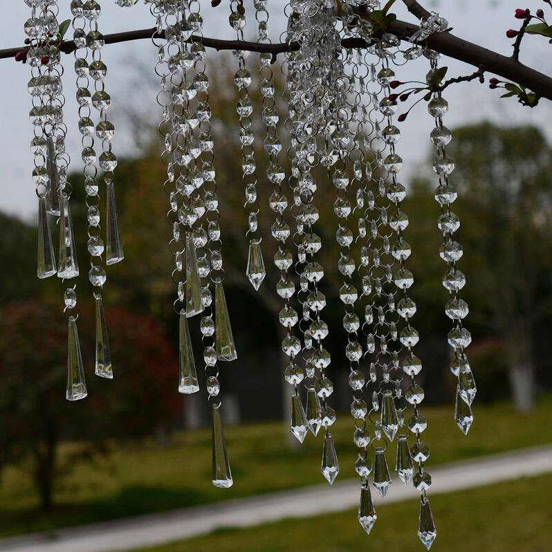 Camal 30st L50cm akrylkristallpärlor sträng hängande droppprismor Garland ljuskrona hemfest gardinbröllop