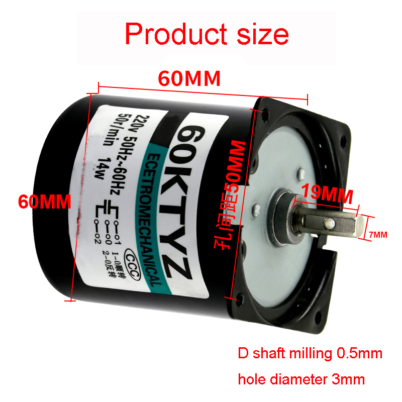 60Ktyz 14W 110V/220V Ac Permanent Magnet Synchronous Gear Motor