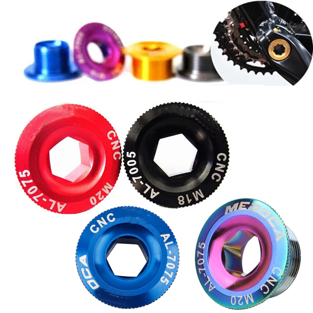 M18/M19/M20 Cykelfäste Alloy CNC Crankset Nut Crank Cover Crankset Skruvar Crank Arm Fixing Bolt Crank Bolt Cover Cap Cap