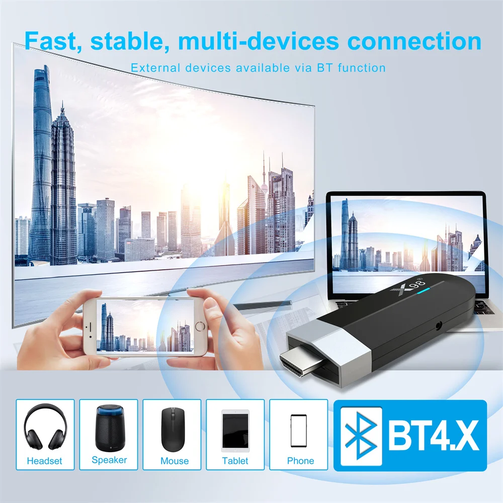 Box X98 S500 Smart TV Box Amlogic S905Y4 Android 11.0 Установите Top Box 4GB 32GB 2.4G 5G Dual WiFi AV1 HDR10+ Media Player