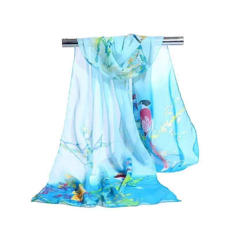 Sciarpe 160*50 cm Regalo le vacanze multi-stile Vendita di sciarpa a strisce chiffon a strisce selvatiche a scialle di crema solare Sciarpe di sciarpe floreali 240410