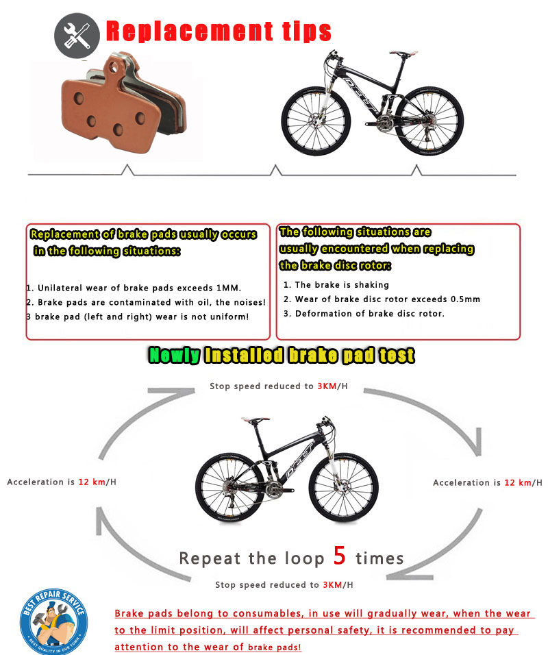 Poussinets de frein à disque à vélo de es pour SRAM Avid Code R 2011-2014 Guide Er Mountain MTB Cycling Accessoires de vélos frittés