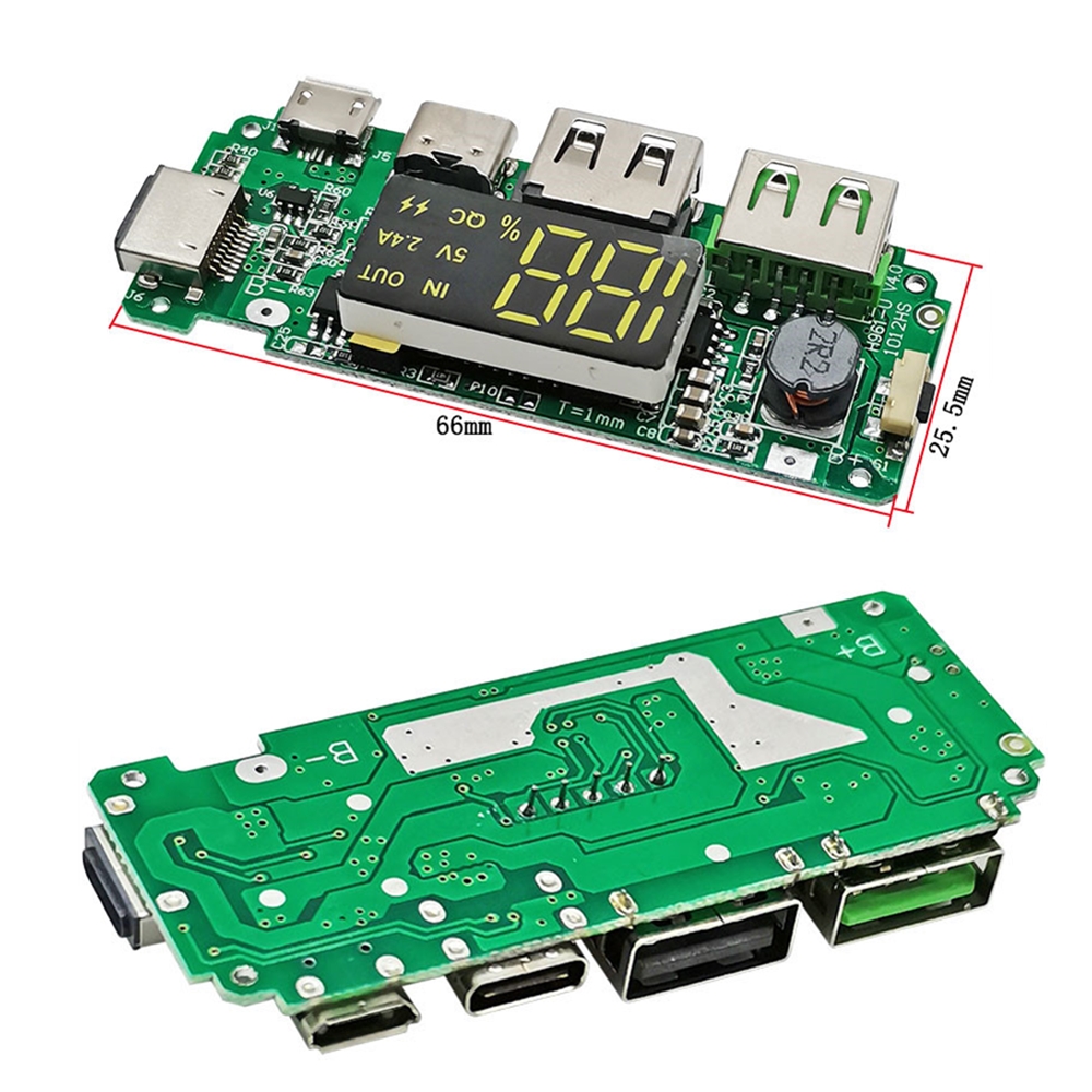 LED Dual USB 5V 2.4a Micro/Type-C USB Mobile Power Bank 18650 Laadmodule Lithium Batterij Lader Board Circuit Protection