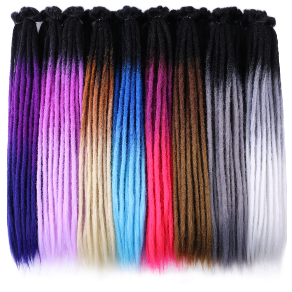 Hywamply 20" Handmade Dreadlocks Crochet Hair Extensions For Women Reggae Braiding Hair Accessories Faux Locs Crochet Hook Braid