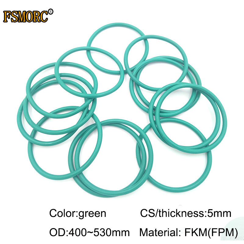 OD400 ~ 530 mm * 5 mm d'épaisseur / cs fkm o joint anneau joint vert dichtung de pièce de moto FPM