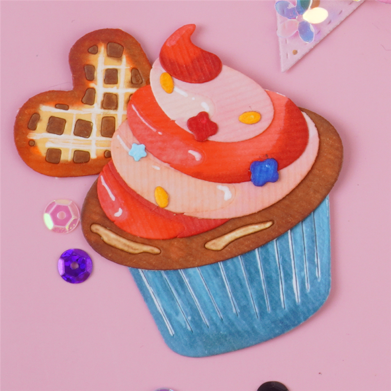 Inghioase deliziosi taglieri di torte in metallo muore scrapbooking fai -da -te che stabilisce album fotografico di carta che creano cupcake artigianale