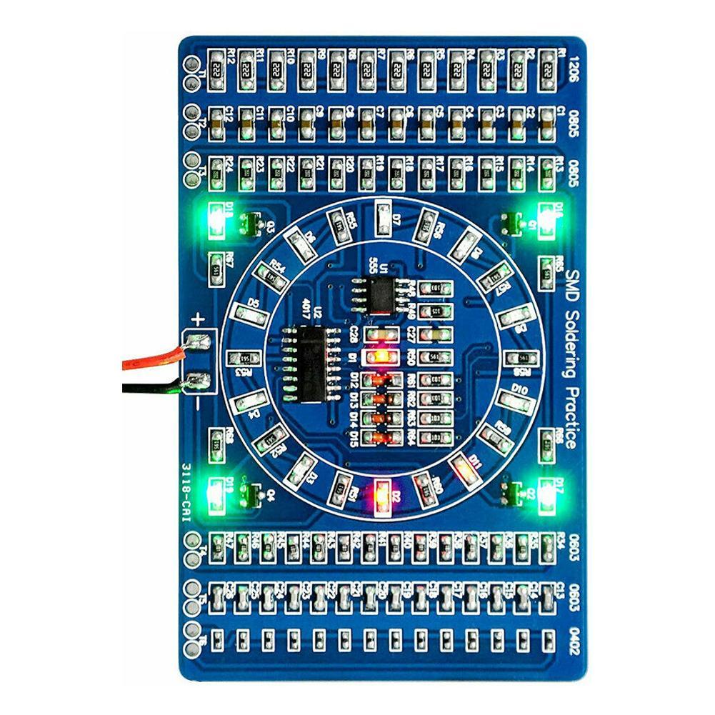 Pratica di saldatura Circuito SMD Scheda SMD Kit di saldatura a LED rotabile Modulo PCB Kit di componenti elettronici fai -da -te