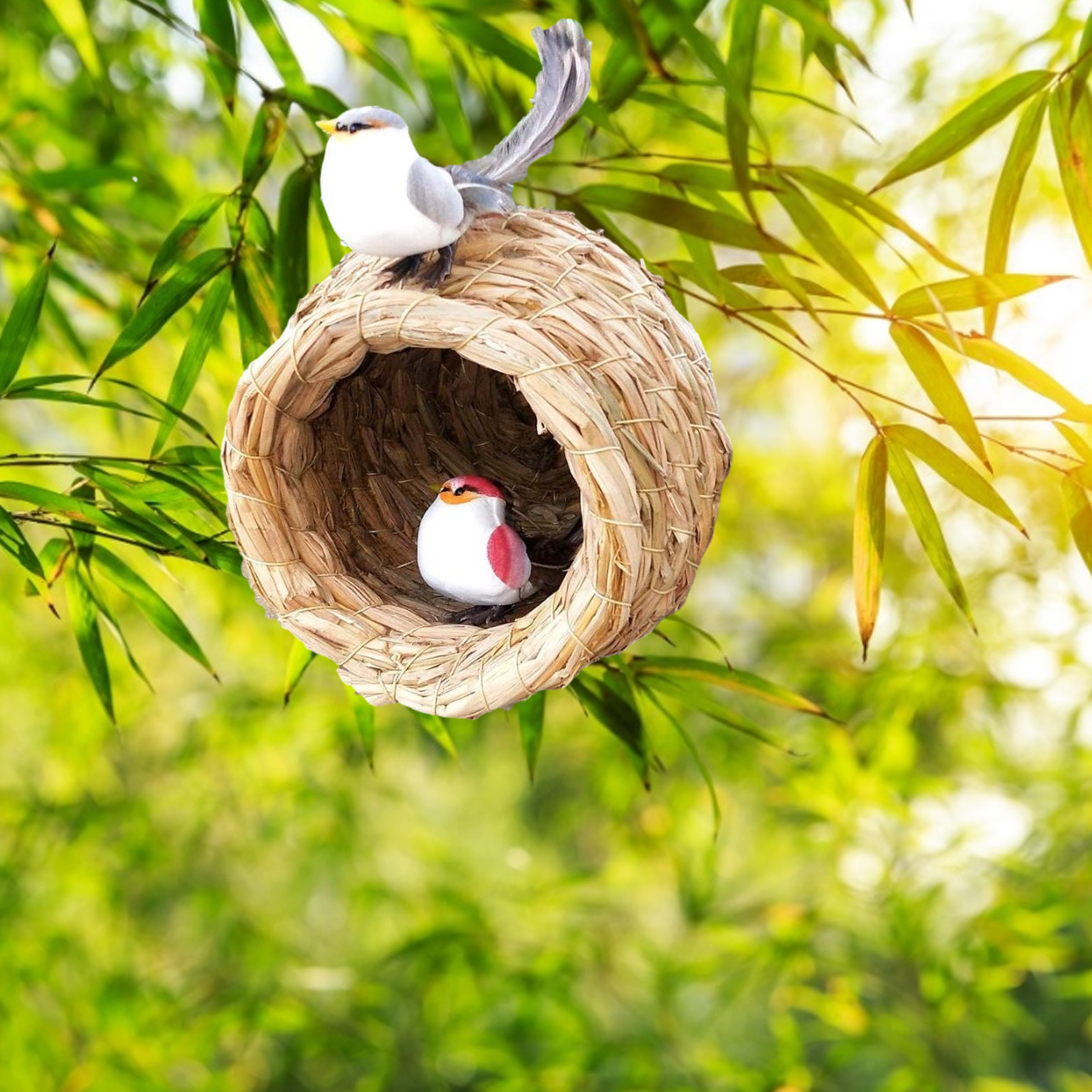 Bird Nest Parakeet avelshest Garden Birdhouse häckar Hut Box Parrot avel Dekorativa burar Pet Tillbehör