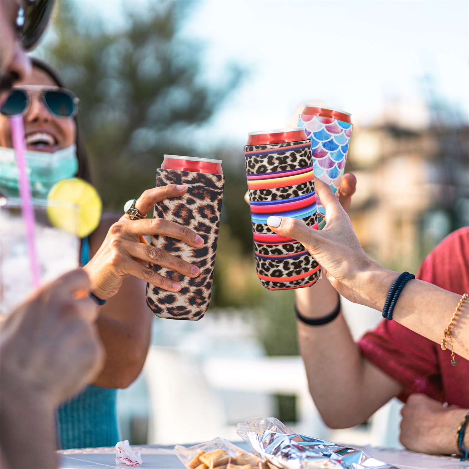 4Packi Slim Can For Slim Beer Hard Seltzer, Chude Beer Cans Coolie Chude Izulatorzy, chłodniejsze rękawy