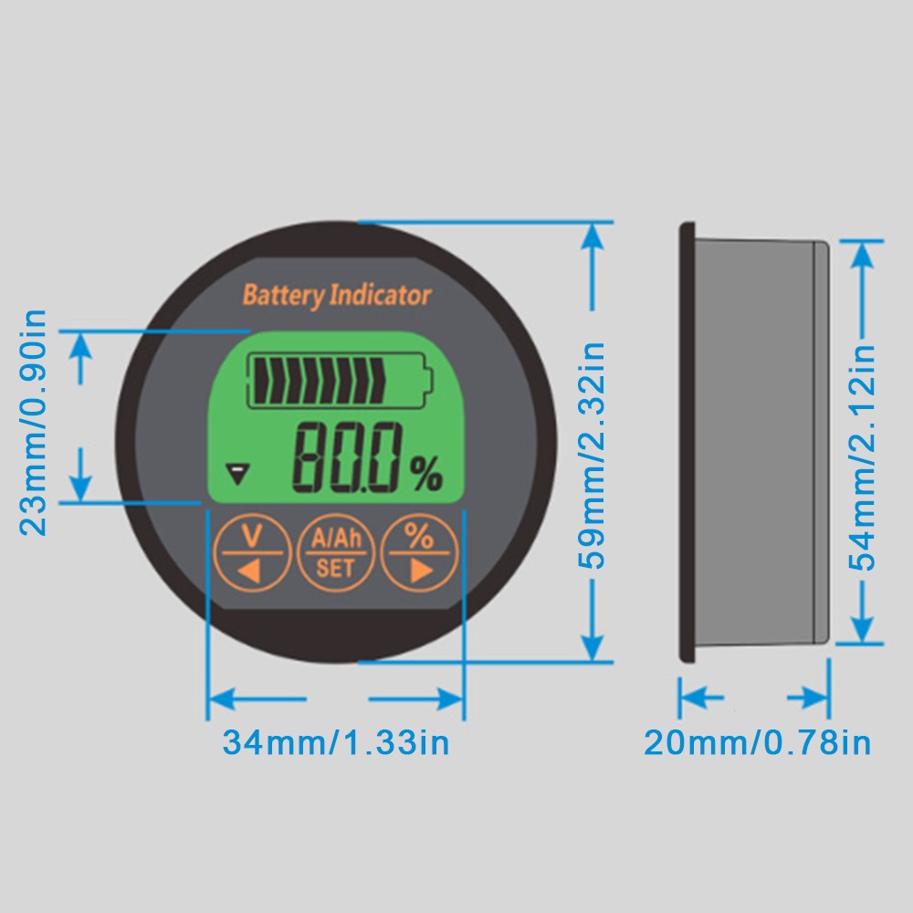 TR16 80V 350A Batteriekapazitätsmonitor für Elektrofahrzeuge Coulomb Coulomb Messgerät Lithium lipo lifepo4 Power -Indikator