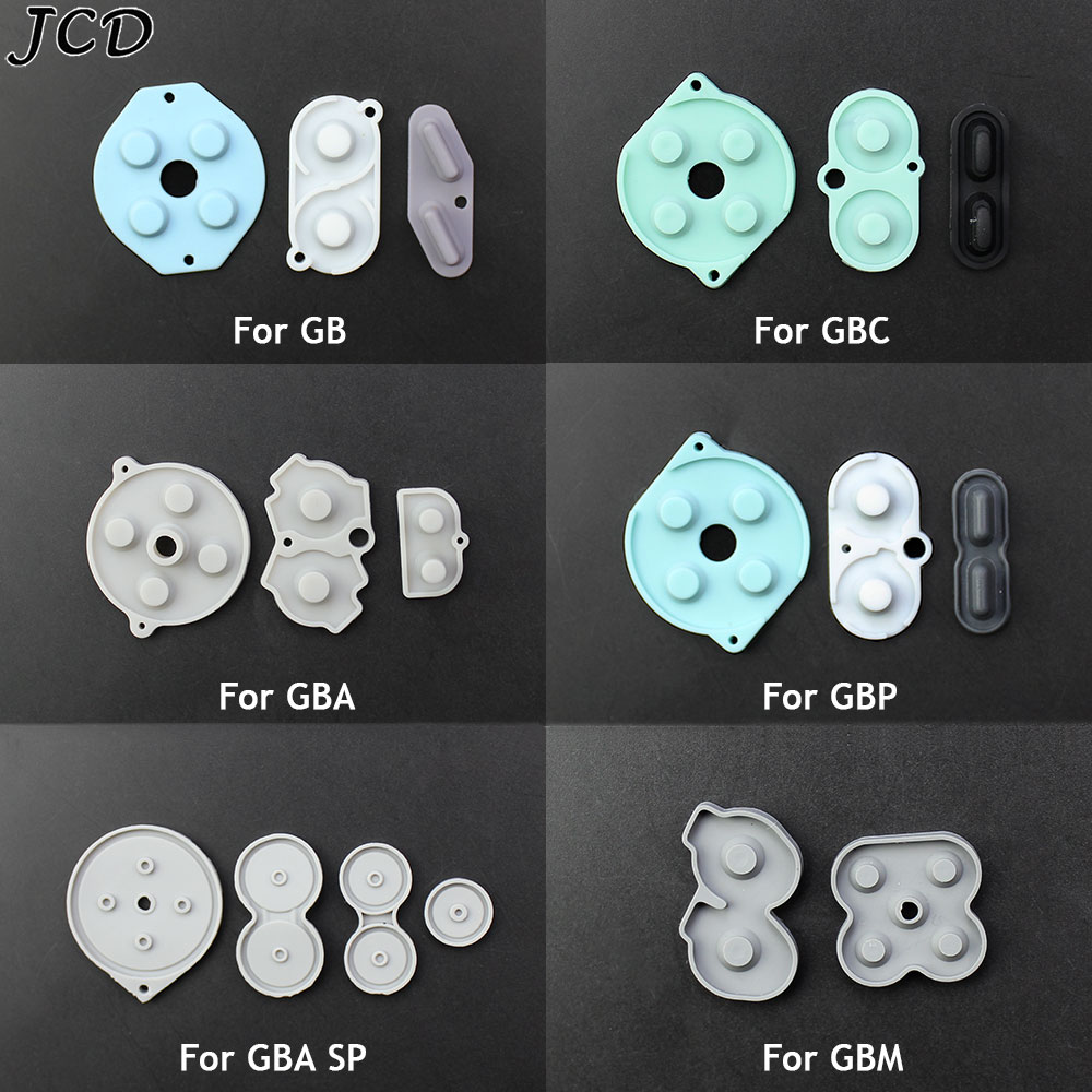 JCD Boutons conducteurs en caoutchouc pour Game Boy Classic GB GBC GBA GBP GBM GBA SP Silicone Démarrer Sélectionner le clavier A-B D-PAD Button