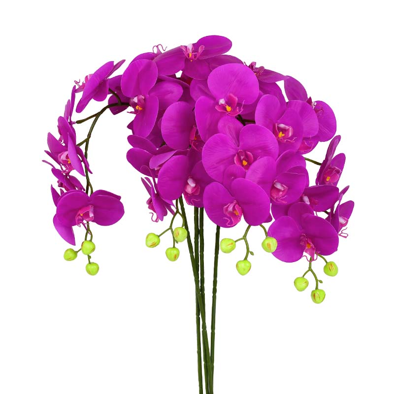 9heads 100cm Artificiel Orchid Flowers Butterfly Phalaenopsis Real Touch Orchid Wedding Festival Home Free Flower Decoration