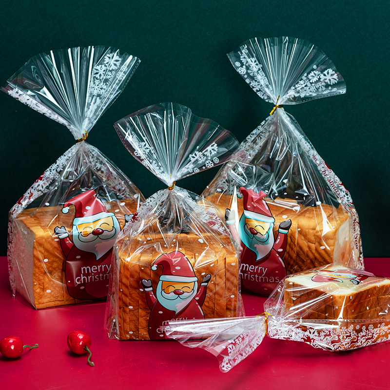 Lbsisi Leben /Los Weihnachten transparente Brotplastiktüten handgefertigtes Keks Candy Cookies Party Geschenk Hochzeitsverpackung