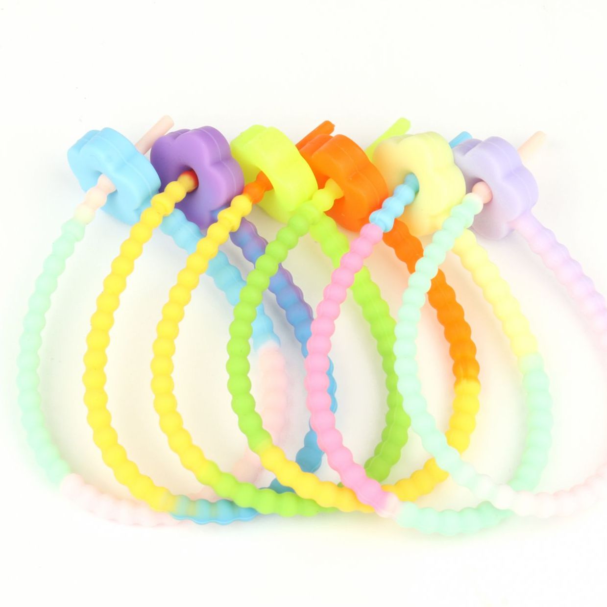 10st Colorful Silicone Self-Locking Wire Zip Tie tätningsrep Återanvändbar Fäst Kabel Twist Storage Matväska Clip Bundle Tool