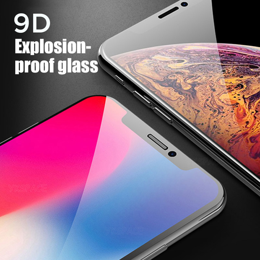 2-Full Cover Screen Protector 9H Hemdrat glas för iPhone X XR XS 11 12 13 MINI 14 15 Pro Max 6 6S 7 8 Plus SE Protective