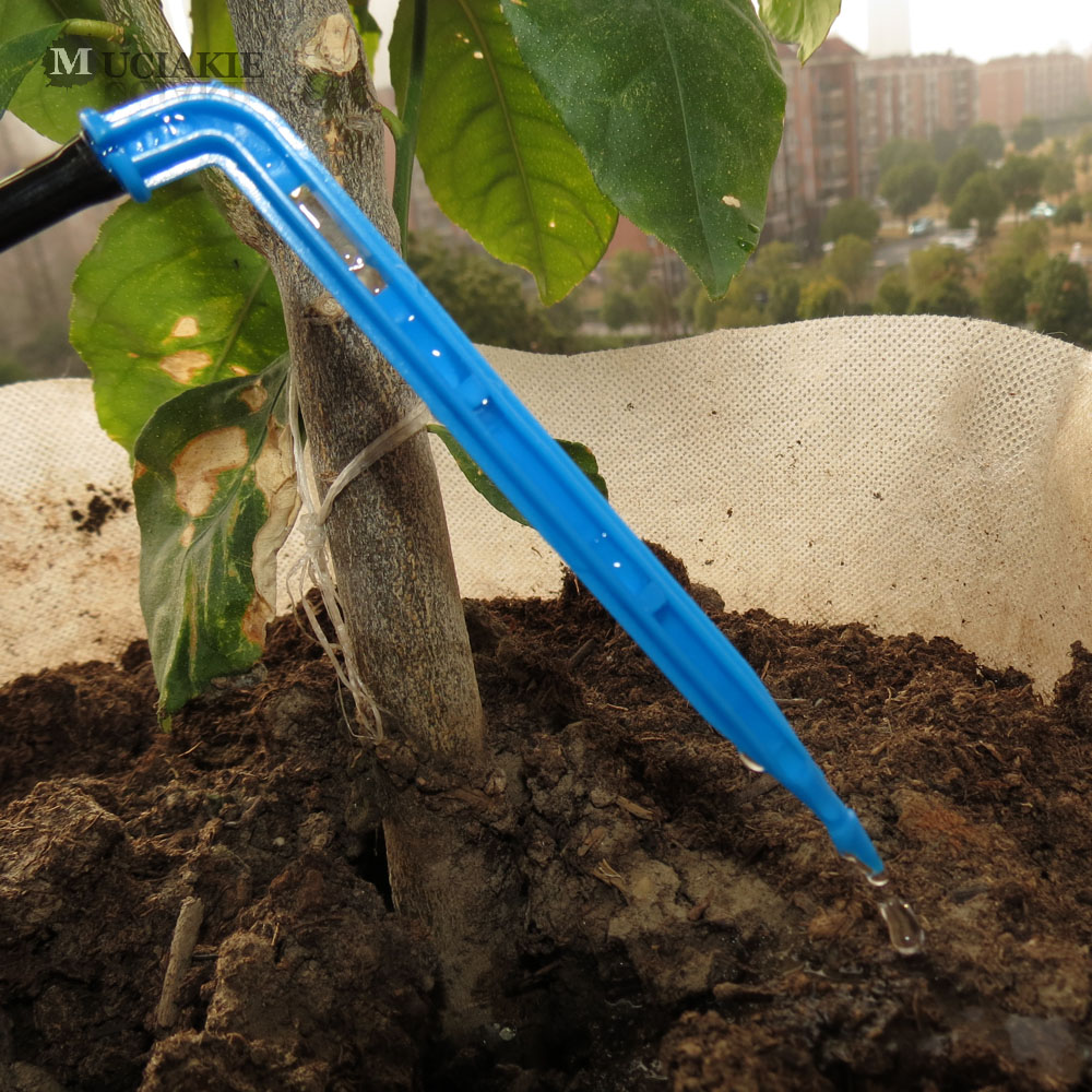 8L 4L 2L Micro Drip Watering System w/ Blue Gul Black Pressure Compensating Emitter 50cm 3/ 5mm Slangböjning Dripper