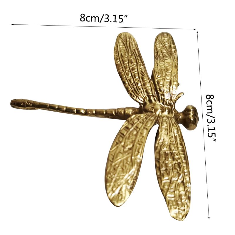 Pure Copper Dragonfly Handles Gold Drawer Cabinet Door Cupboard Pulls Knobs