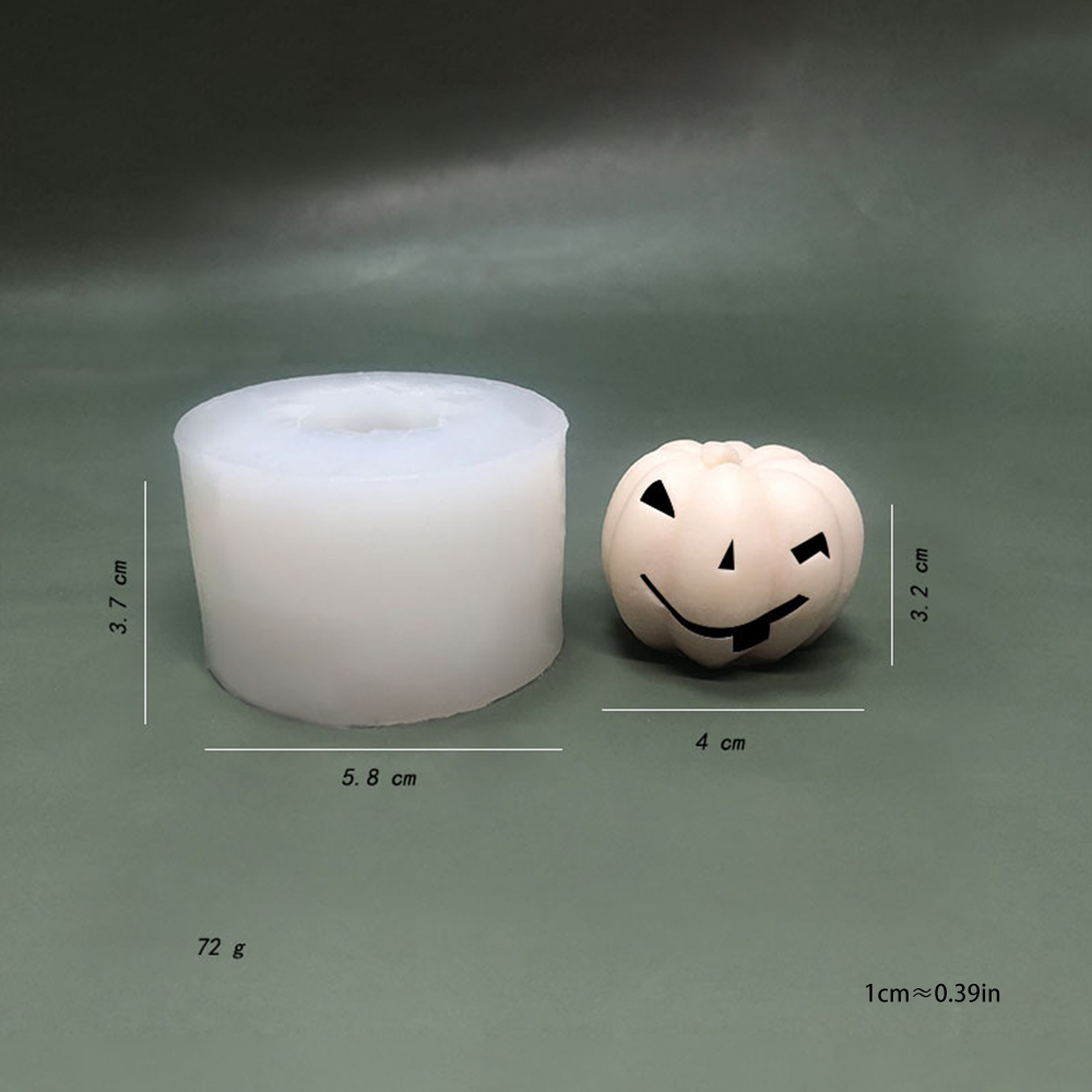 Lächelnde, mit Gesicht geformte Kürbis Silikonform Halloween DIY Kerze Schleifmousse Kuchen Aromatherapie Gipsdekoration
