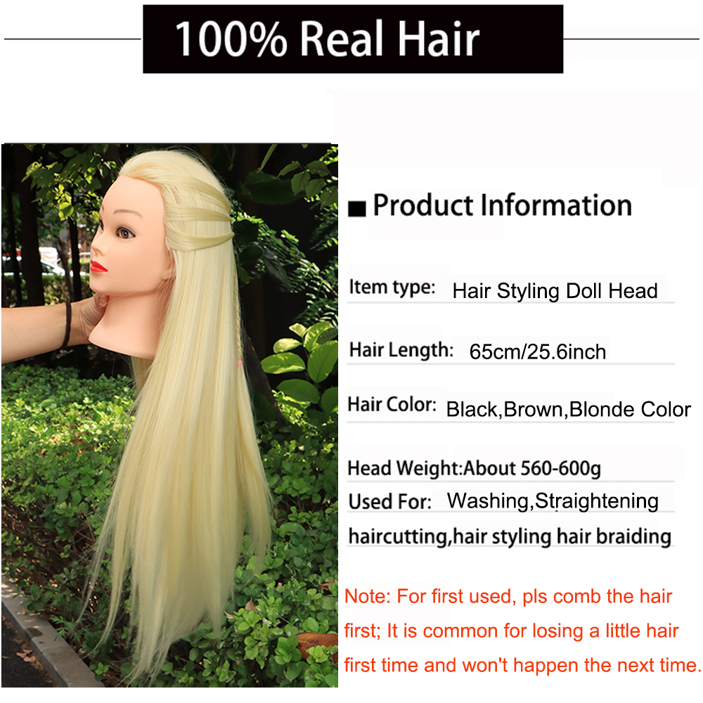 Blonde Hair Training Mannequin Head With Stand Hairdressing Makeup Practice Mannequin Head Wig Heads For Hairdressers Hairstyles