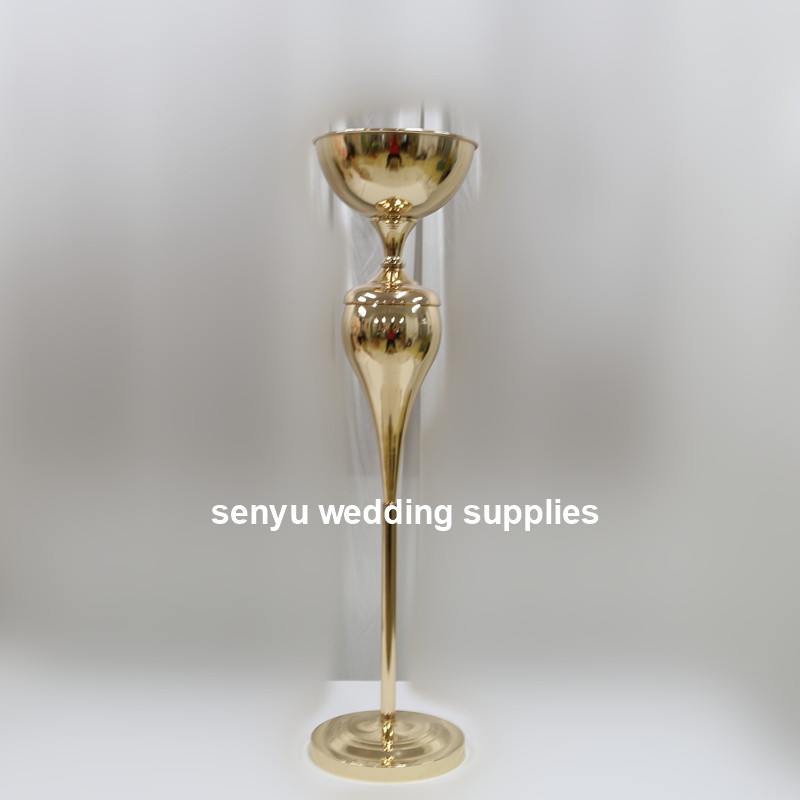 New style wedding centerpiece gold metal vase metal wedding flower stands for sale senyu0528