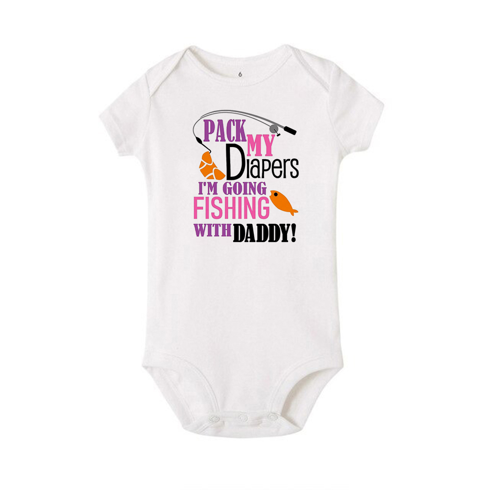 Fischereihemd Pack meine Windeln Ich fischen Ich gehe mit Daddy -Shirts Little Boy Girl BodySuit One Piece