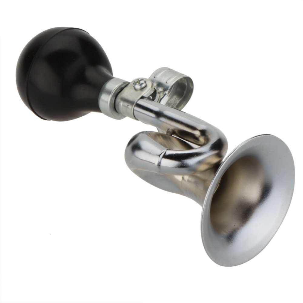 Non-Electronic Trumpet Loud Bicycle Cycle Bike Bell Vintage Retro Bugle Hooter Horn silver