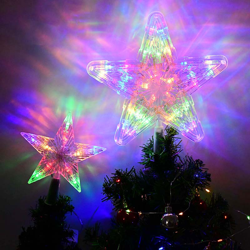 23 / 16cm LED TELET de Noël Top Star Lumière Éclairage rouge à cinq points Ornements d'arbre de Noël Navidad NOUVELLE ANNE CADEAU DE DÉCOR