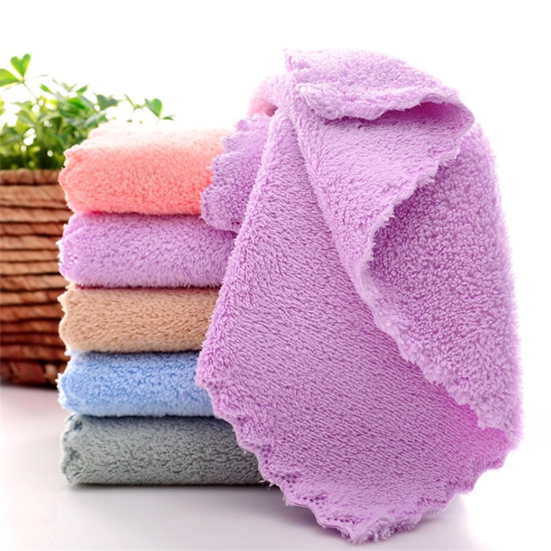 Coral Velvet Hand Towel Face Towel Thickened Soft Absorbent Kitchen Dishwashing Dishcloth For Bathroom Quick Dry Towel