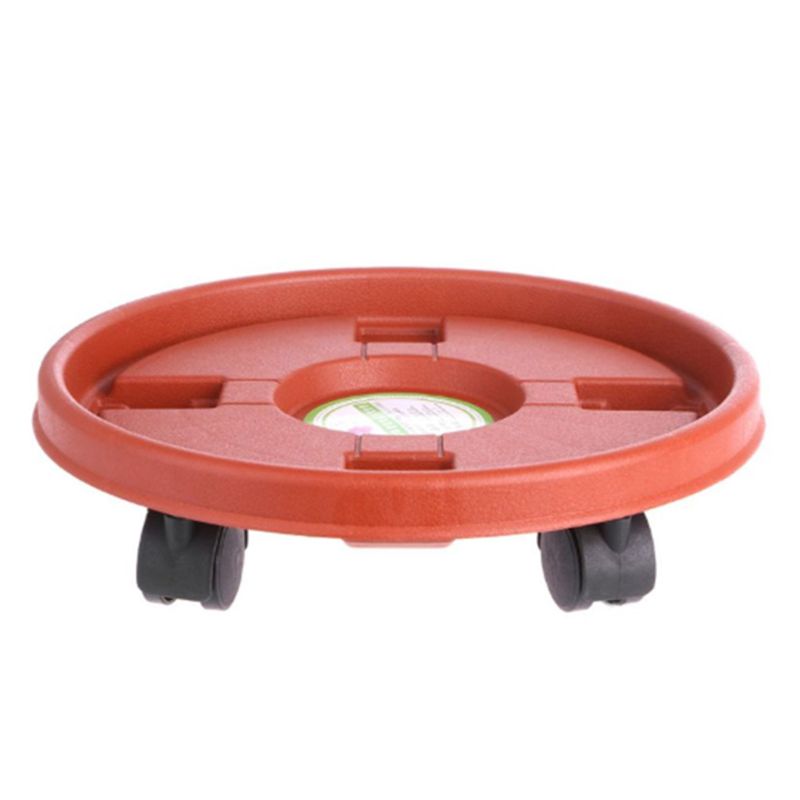 Plastic Plant Flower Pot Bottom Stand Trolley Portable Planter Tray With Wheels